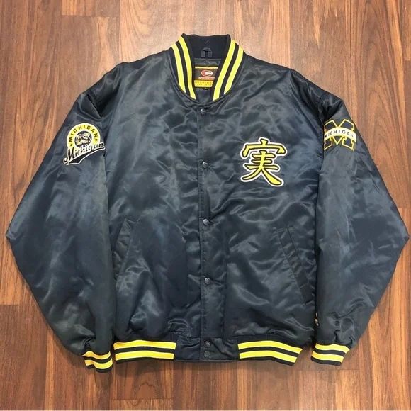 VTG Michigan Wolverines Varsity Bomber Jacket Kanji Script 🚨FINAL